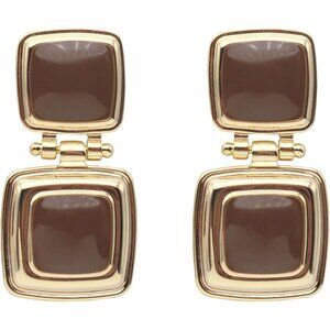 BROWN Dangle Drop Earrings for Women Cute Gold Geometric Statement Jewelry